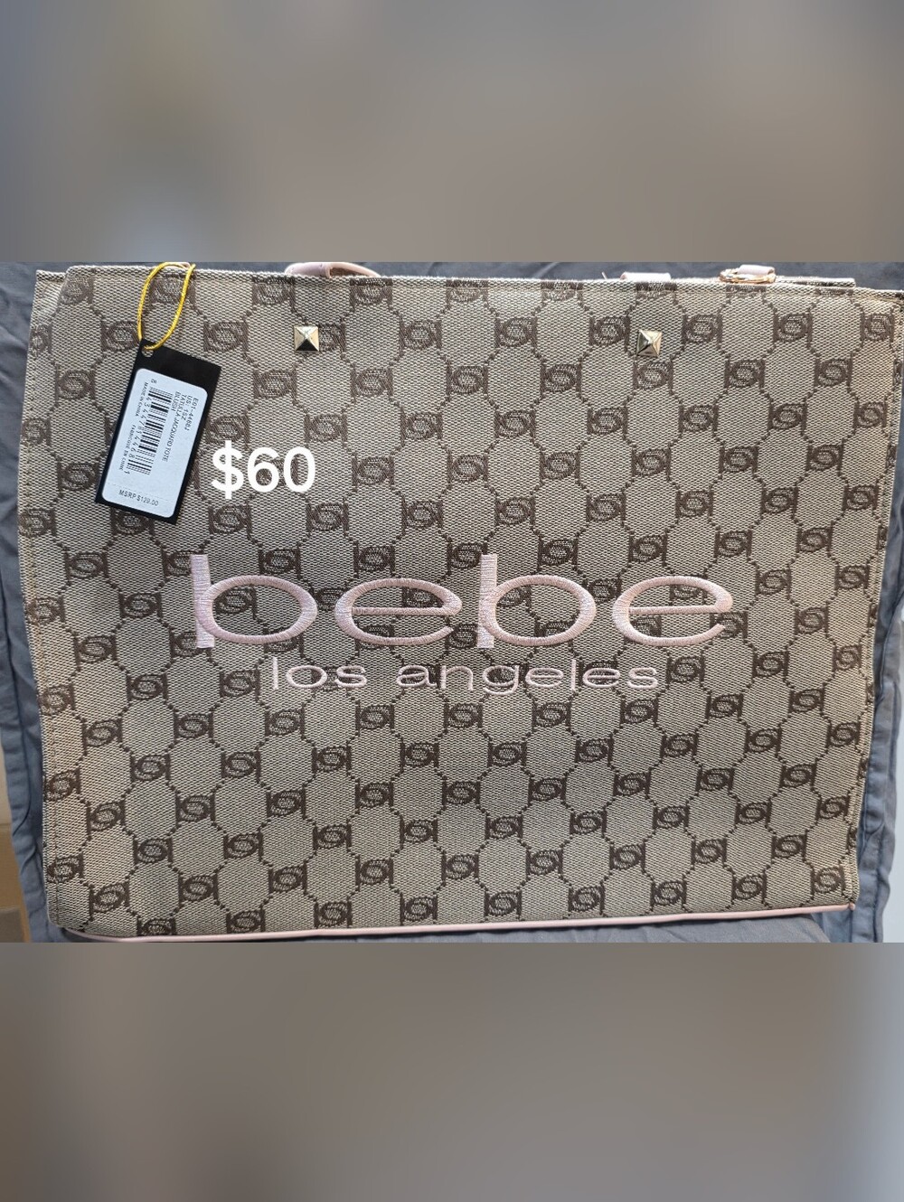 bebe Tatulla Jacquard Tote Blush